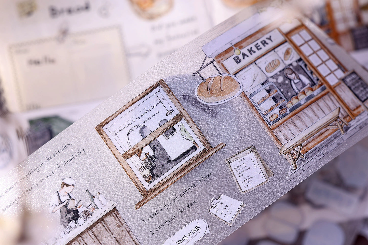XiaoBaiJia Minimalist Style【Small Shops Street】Market Street,Orginal Design Washi Pet Tape Landscape Stickers