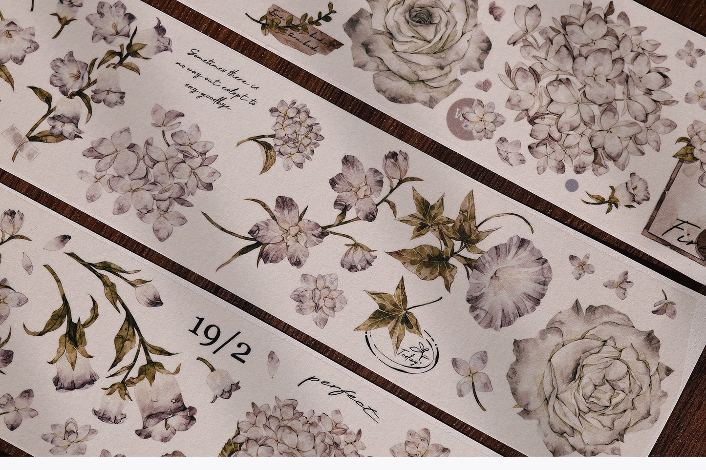 XiaoBaiJia【Fantasy Purple/Ink Dyeing】Light Retro Orginal Design Washi Pet Tape Landscaping Stickers