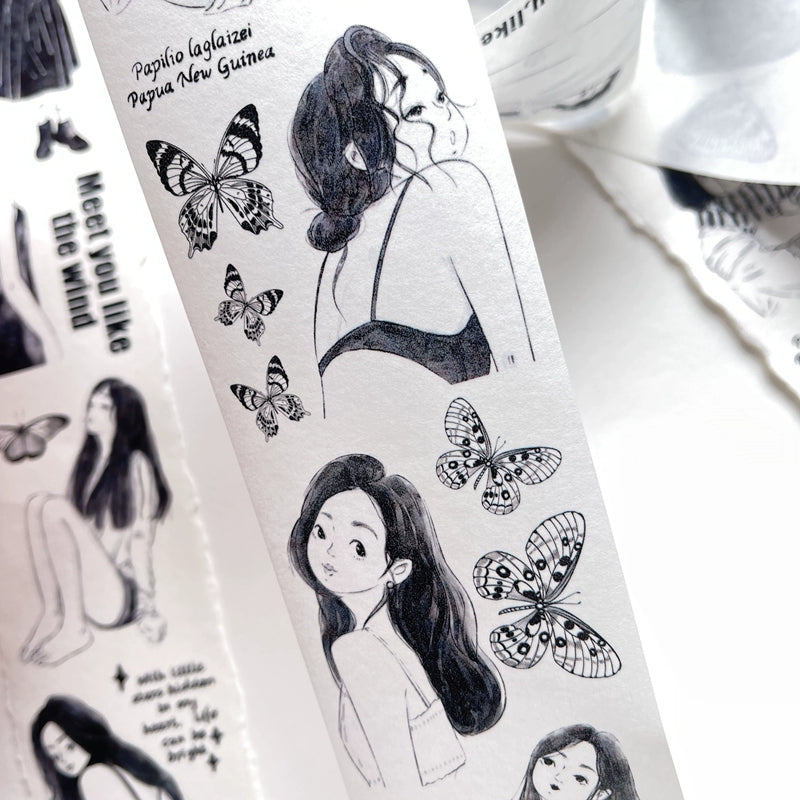 Seahorse Forest Vol3【A13#Qing Huan】Original Character Design Journal Washi/Matte PET Tape