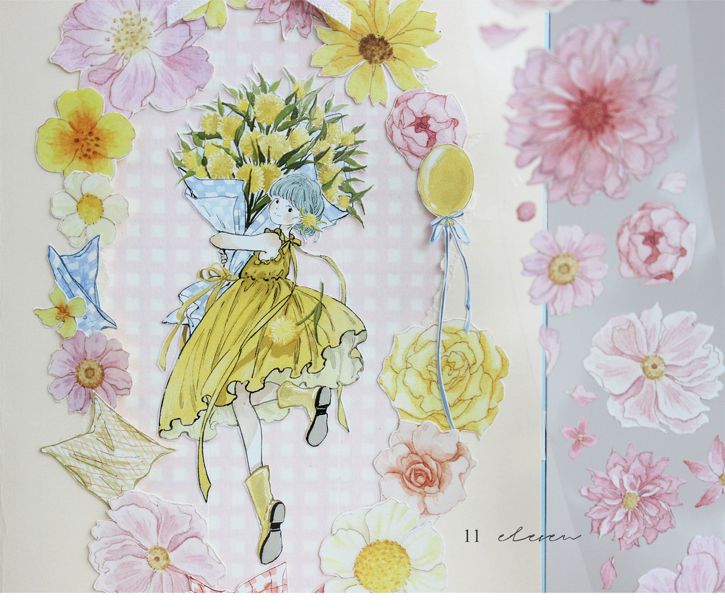 Moodtape【Pure Grid Pattern&Wind Blows Thoughts&Blue Seasons&Bright Sunshine】Cute Character Original Washi Tape Stickers,for Scrapbook Supplies,Scrapbook Tape Stickers,Junk Journal Supplies