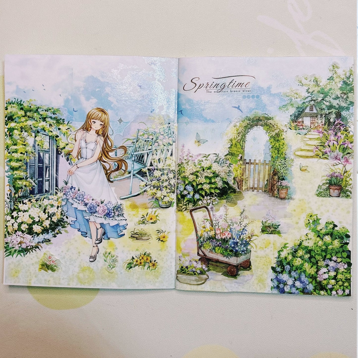 ZiYuanSu【Spring's Colors Fill Garden】Scene/Landscape Pre-cut Washi/PET Tape,for Scrapbook Supplies,Scrapbook Tape Stickers,Junk Journal Supplies