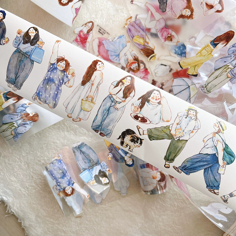 Seahorse Forest Vol6【A36#Little Comfort】Original Design Pre-Cut Washi/PET Tape Stickers,for Scrapbook Supplies,Junk Journal Supplies