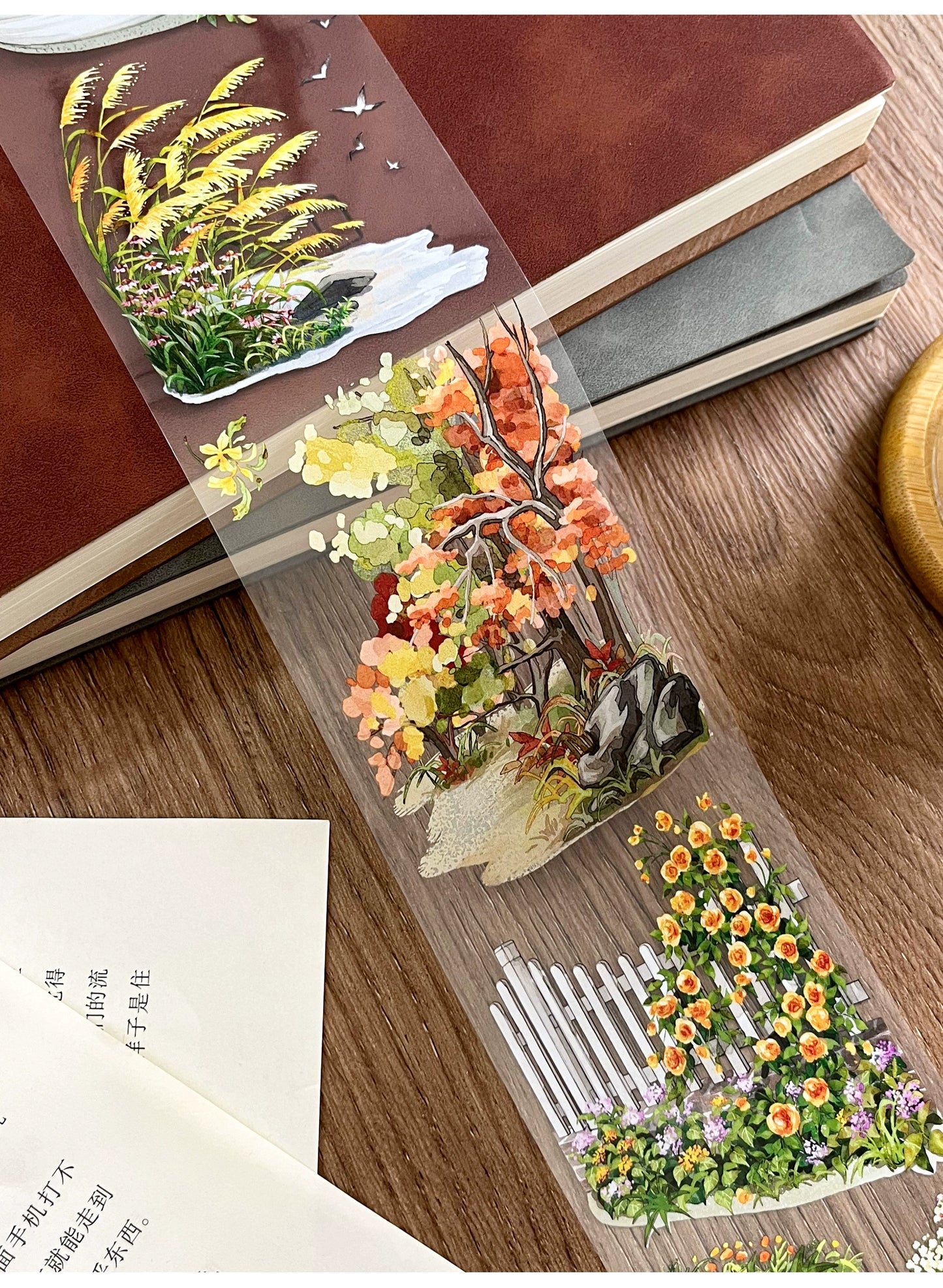 ZiYuanSu【Walk Towards the Wild】Background Scene/Landscape Pre-cut Washi/PET Tape,for Scrapbook Supplies,Scrapbook Tape Stickers,Junk Journal Supplies
