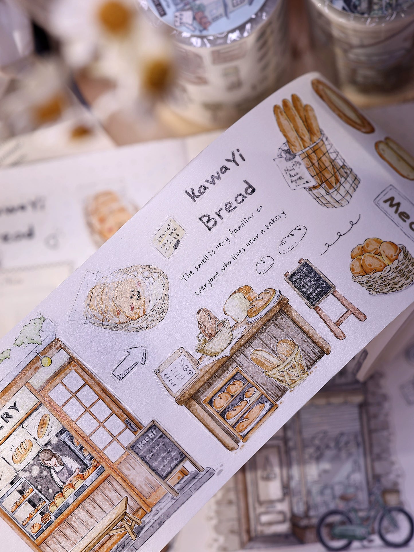 XiaoBaiJia Minimalist Style【Small Shops Street】Market Street,Orginal Design Washi Pet Tape Landscape Stickers