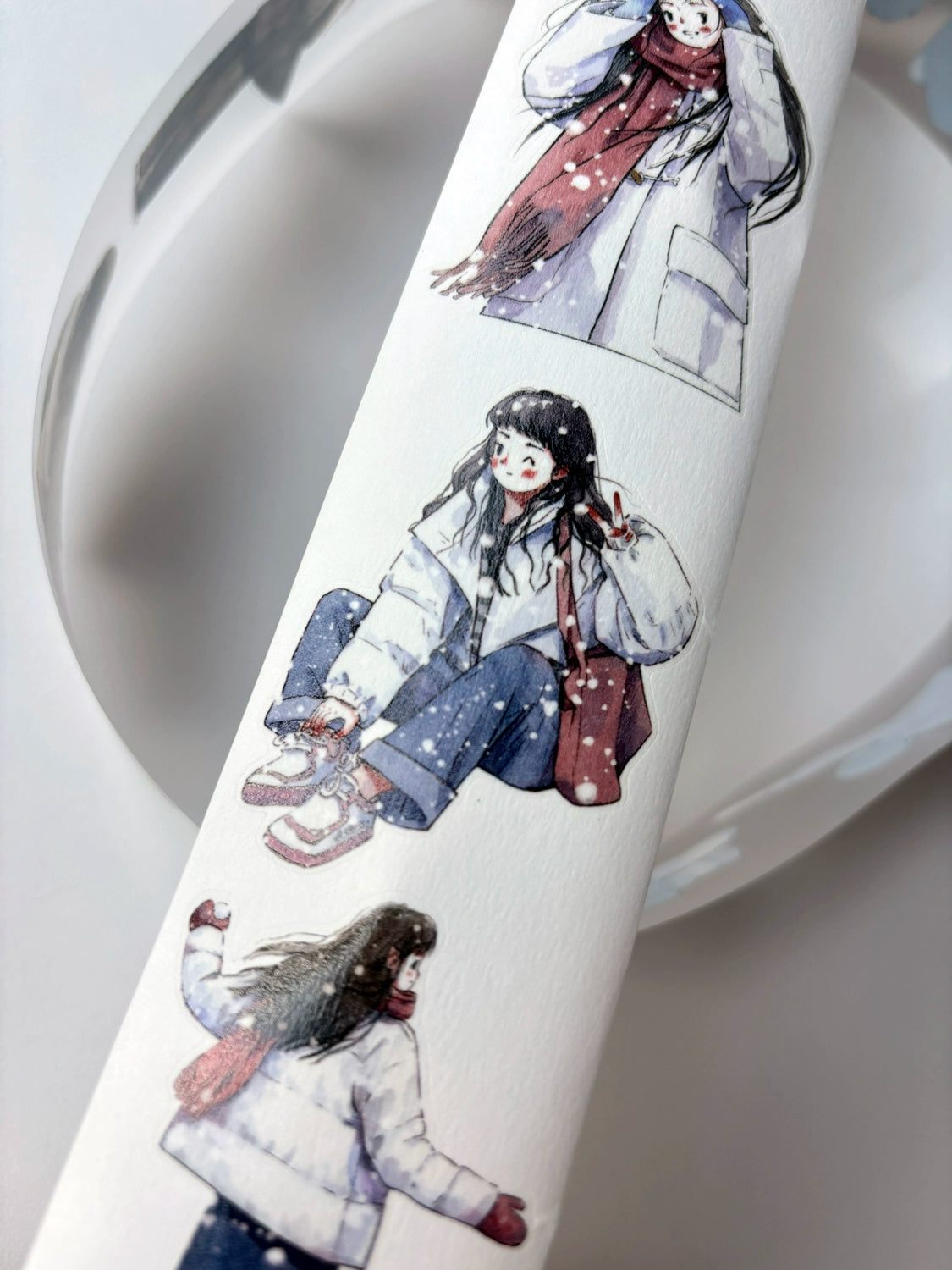 Kaixiaoxun Vol8 【It's Snowing】 Pre-Cut Washi/Matte PET Tape for Scrapbook Supplies,Junk Journal Supplies