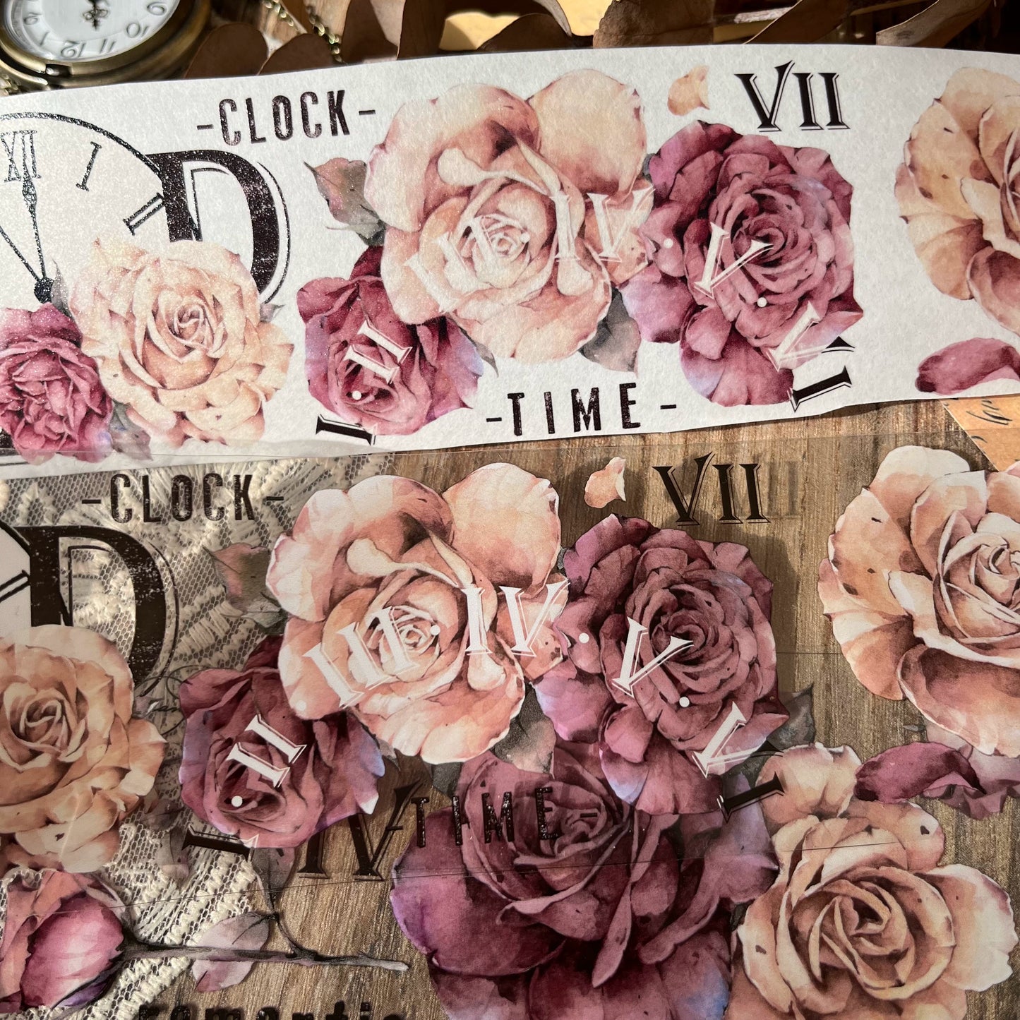 YiEr【Vintage Rose】Orginal Design Washi/Pet Tape Light Retro Floral Stickers