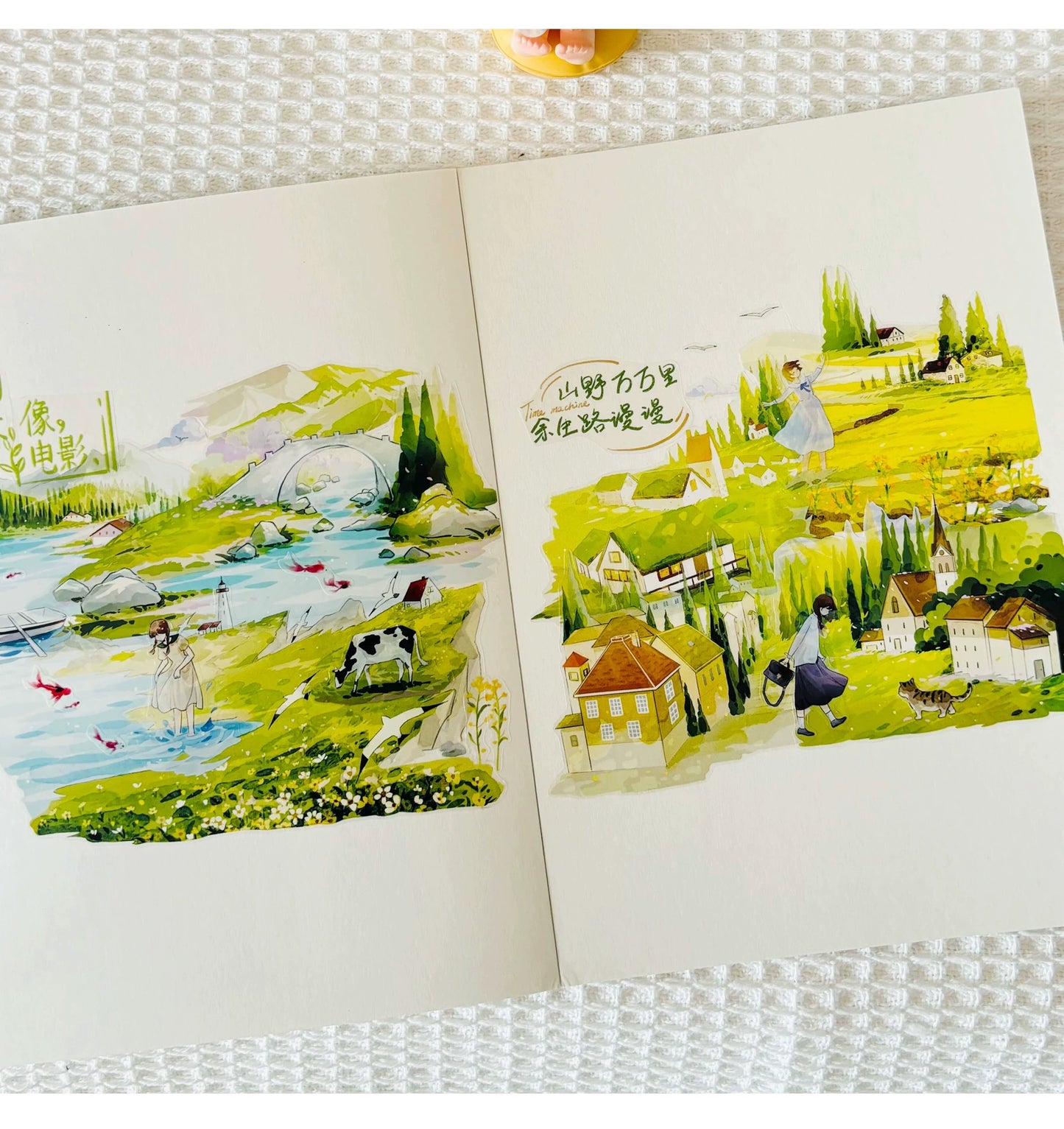 ZiYuanSu Vol12【Spring and Summer Romance】Scene/Landscape Pre-cut Washi/PET Tape,for Scrapbook Supplies,Scrapbook Tape Stickers,Junk Journal Supplies