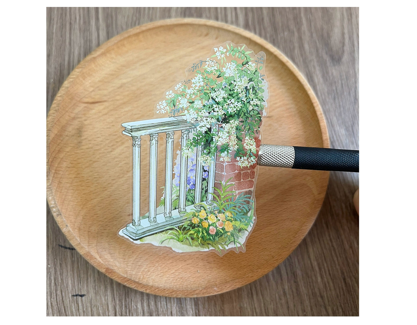 ZiYuanSu【Spring's Colors Fill Garden】Scene/Landscape Pre-cut Washi/PET Tape,for Scrapbook Supplies,Scrapbook Tape Stickers,Junk Journal Supplies