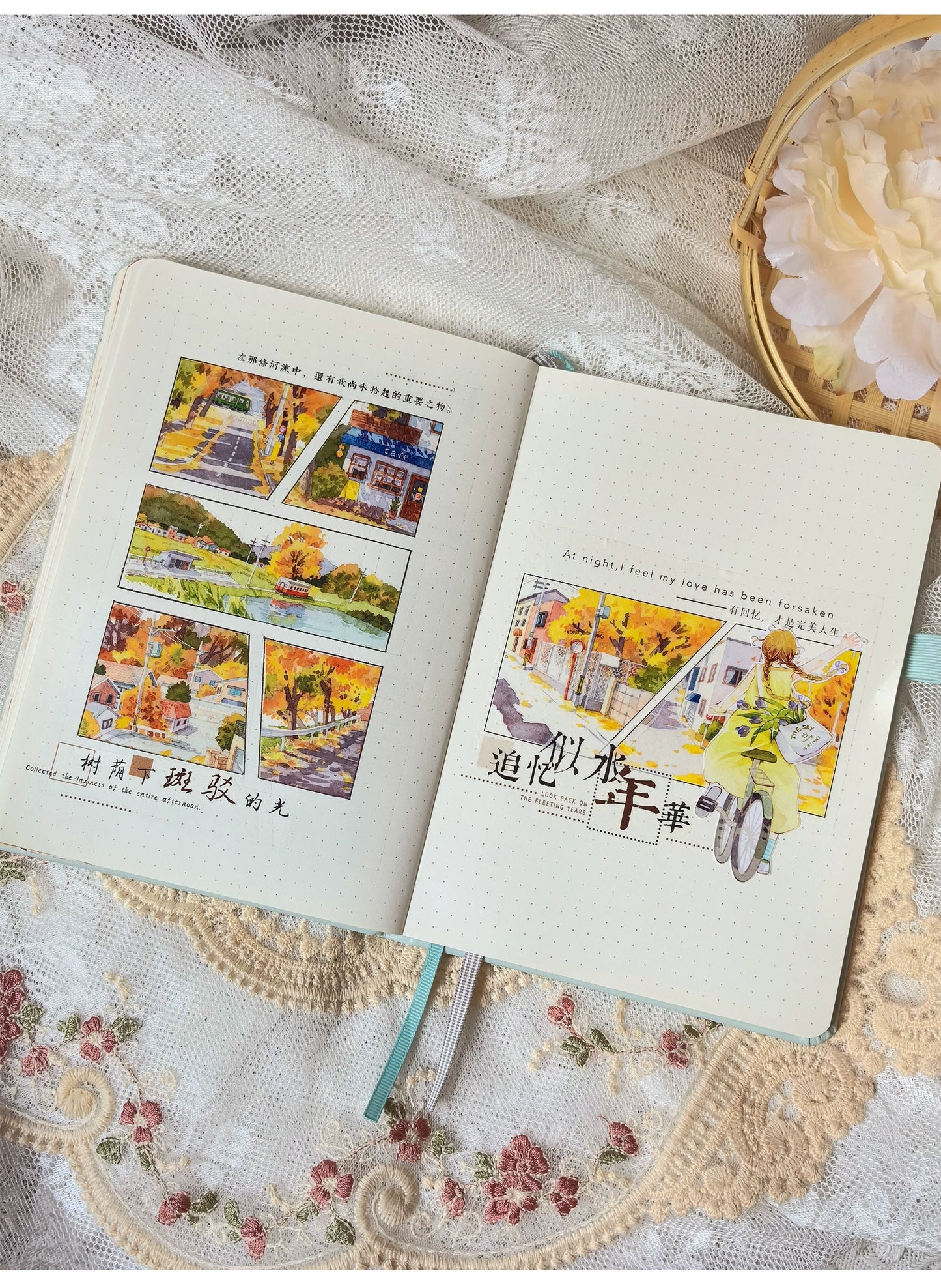 ZiYuanSu【Gradually Strengthening the Autumn Atmosphere】Background Scene Pre-cut Washi/PET Tape,for Scrapbook Supplies,Scrapbook Tape Stickers,Junk Journal Supplies