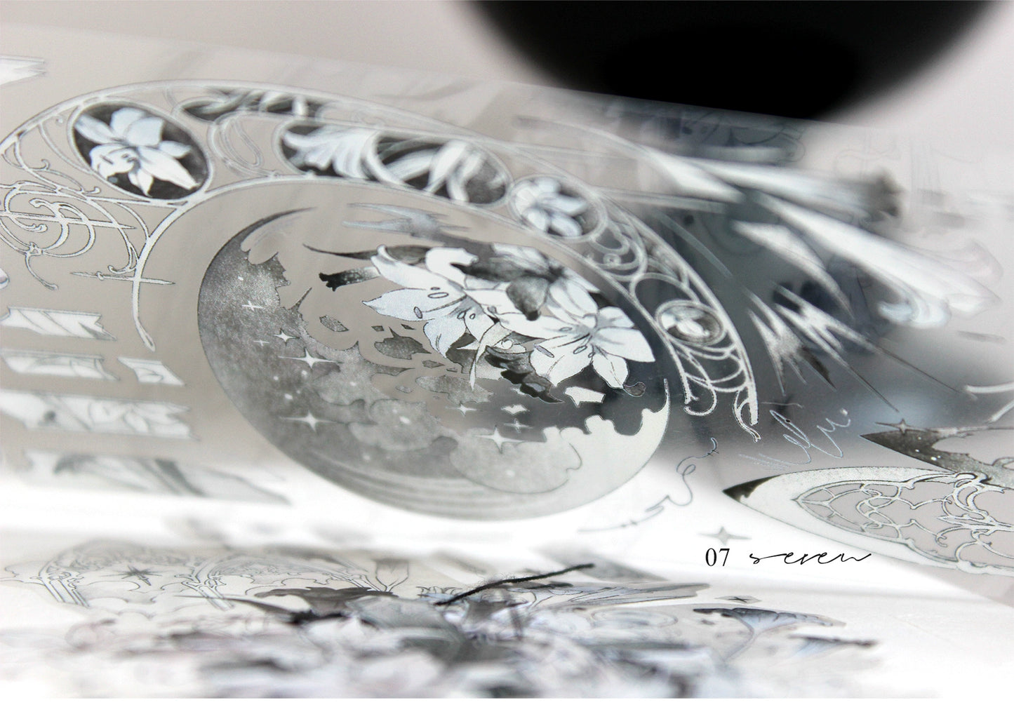 Moodtape【Mythology of Broken Moon】Flowers Lily Moonlight Landscap Original Design Washi/Pet Tape Stickers,for Scrapbook Supplies,Scrapbook Tape Stickers,Junk Journal Supplies