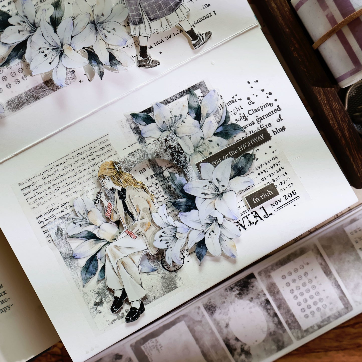 YiEr Vol13【Border Set】Orginal Design Washi/Pet Frame Tape Light Retro Backgroud Stickers