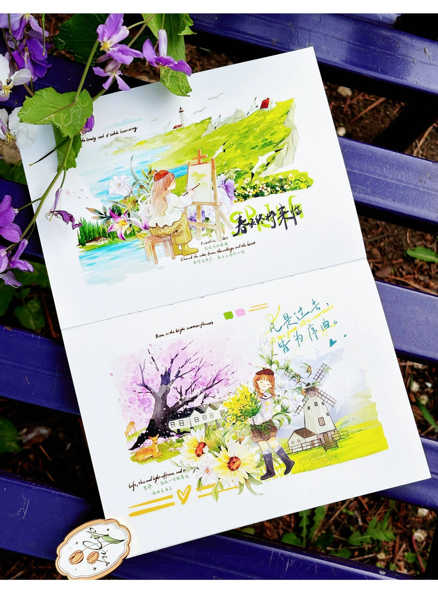 ZiYuanSu Vol12【Spring and Summer Romance】Scene/Landscape Pre-cut Washi/PET Tape,for Scrapbook Supplies,Scrapbook Tape Stickers,Junk Journal Supplies