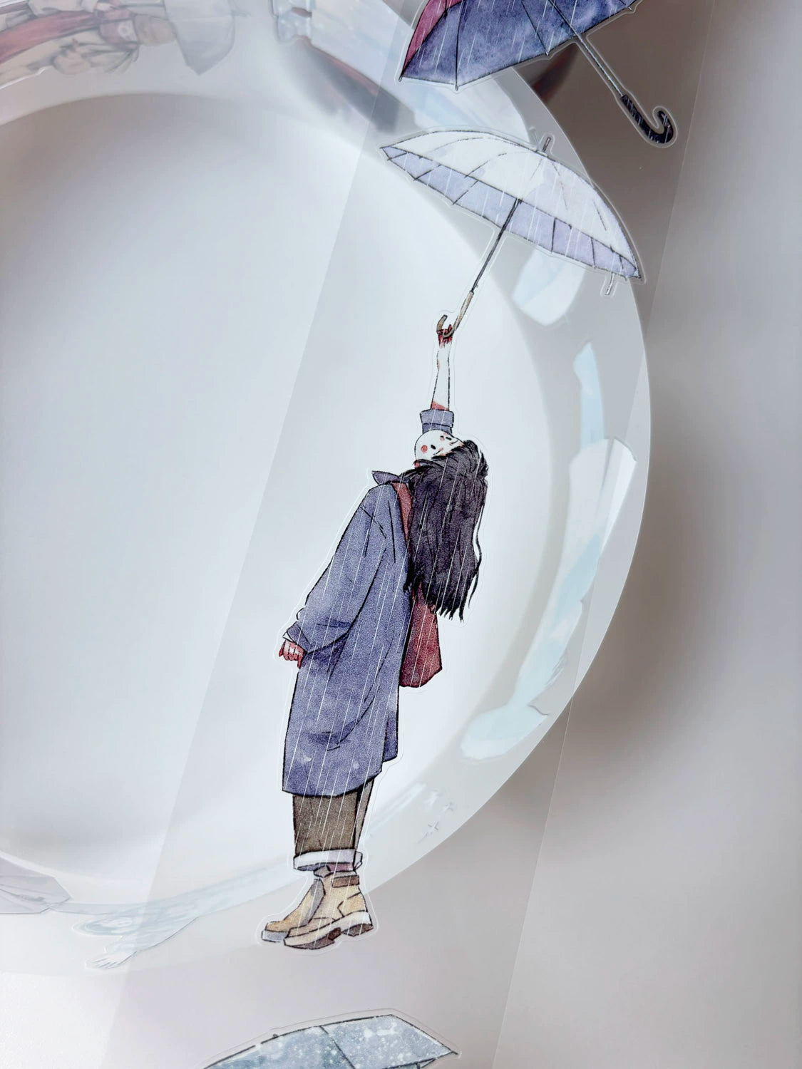 Kaixiaoxun Vol8 【Hold An Umbrella】 Pre-Cut Washi/Matte PET Tape for Scrapbook Supplies,Junk Journal Supplies
