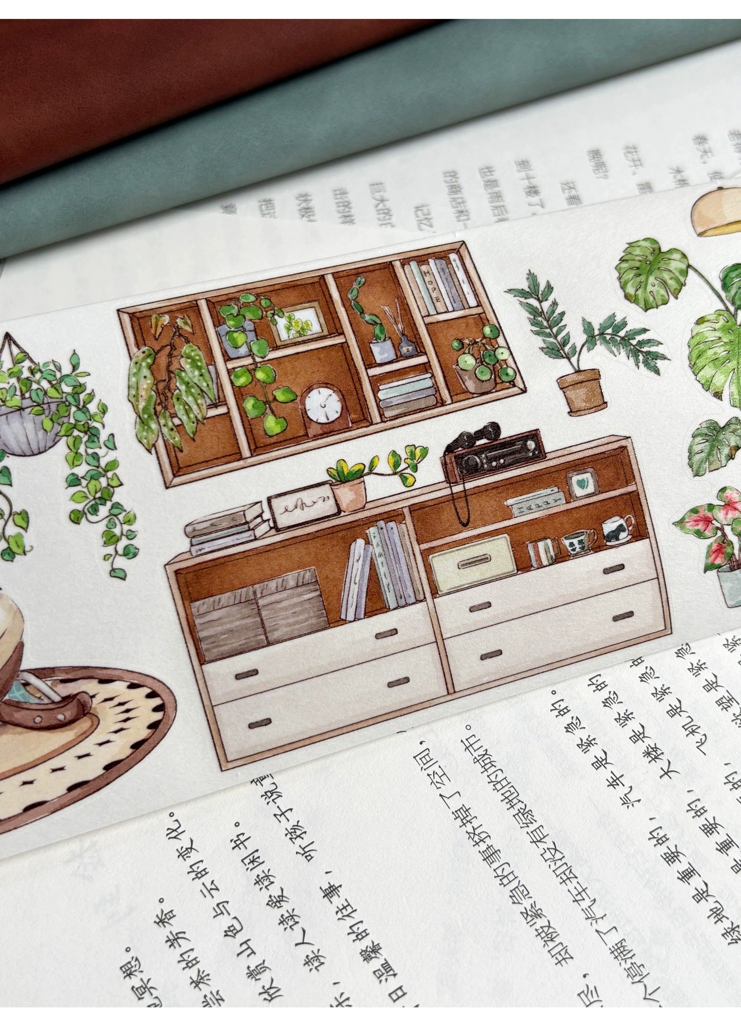 ZiYuanSu Vol12【My Forest House】Scene/Landscape Pre-cut Washi/PET Tape,for Scrapbook Supplies,Scrapbook Tape Stickers,Junk Journal Supplies