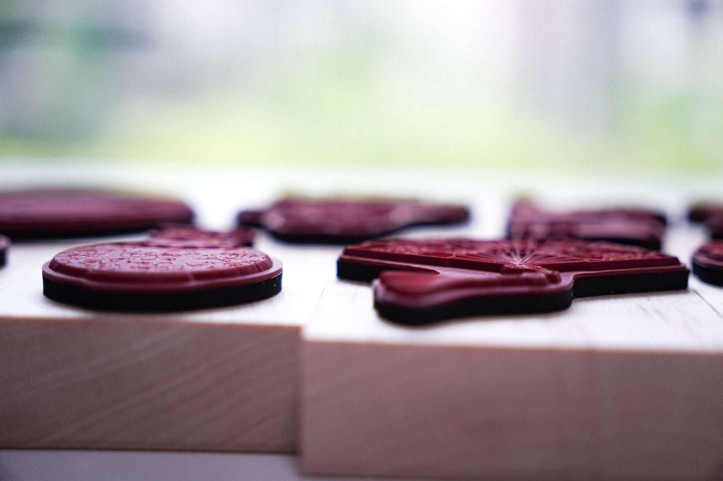 YuanZi Vol6【Retro Maple Stamp】Orginal Design Chinese Style Blue and White Series Retro Maple Seal Red Rubber Leather