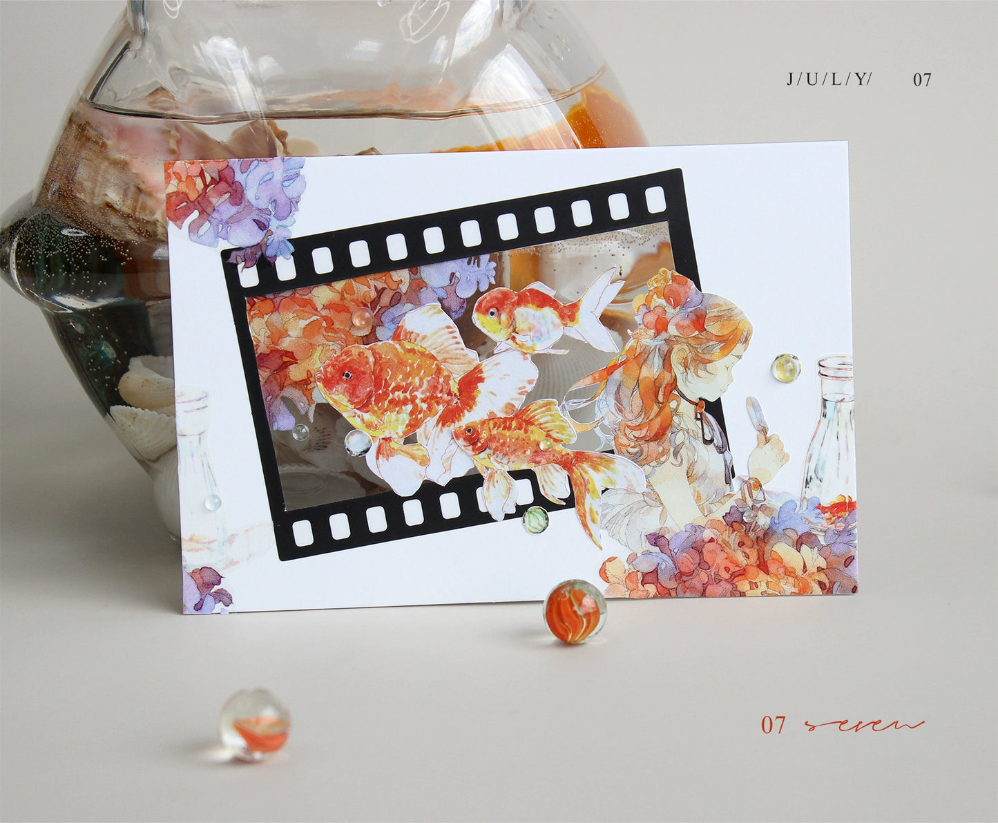 Moodtape【South Wind&Summer Cruising】Original Animal Characters Landscap Original Design Washi/Pet Tape Stickers,for Scrapbook Supplies,Scrapbook Tape Stickers,Junk Journal Supplies