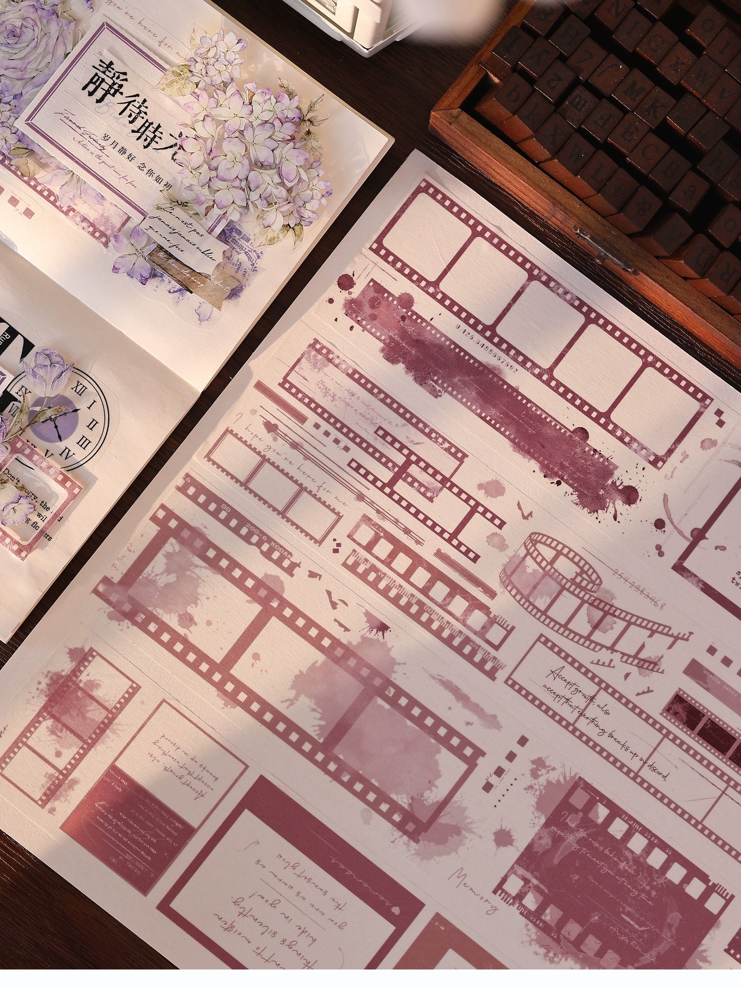 XiaoBaiJia【Film Collection】Light Retro Colorful Film Backgroud Washi PET Tape