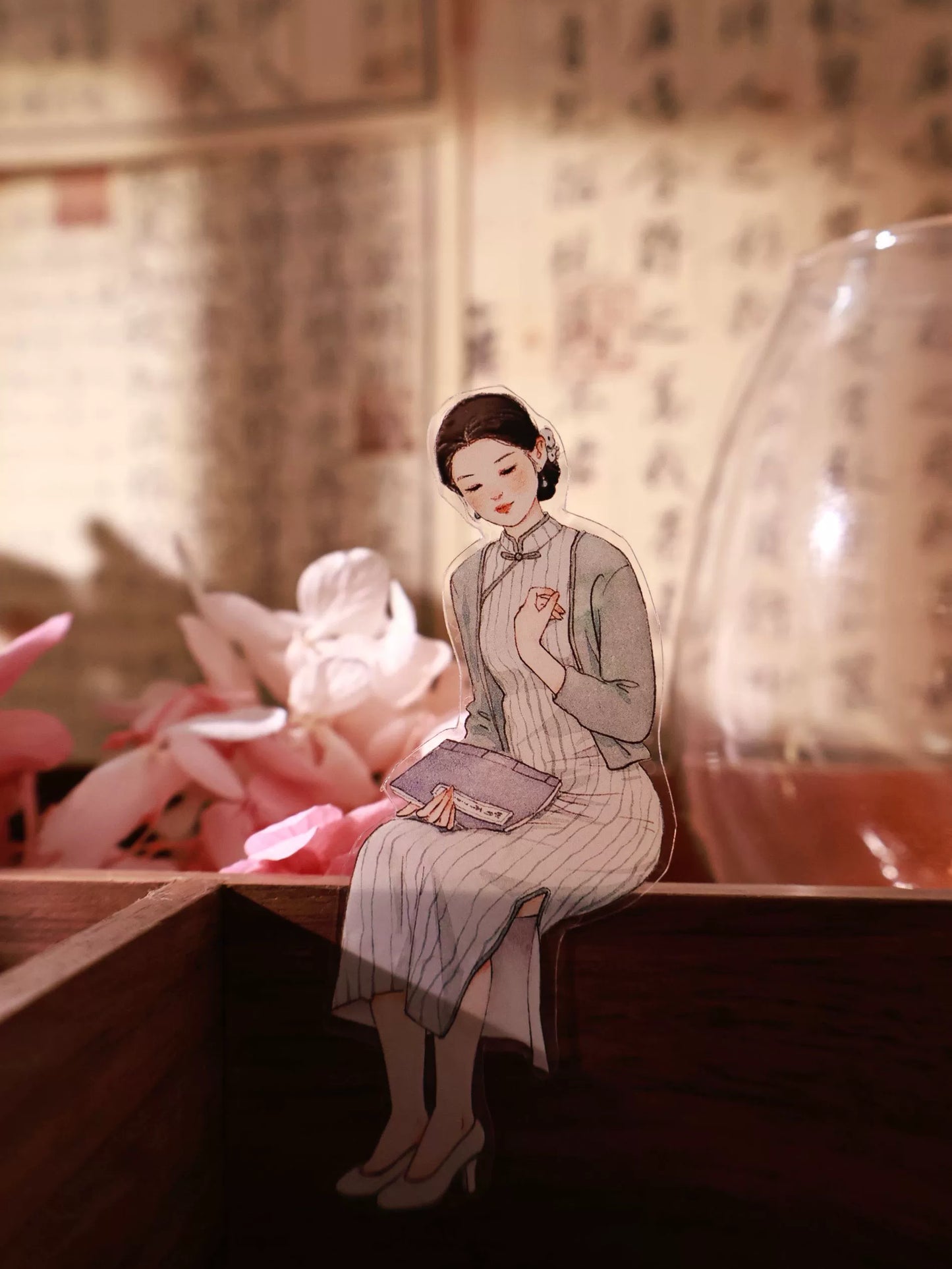 YiEr Vol14【Fenghua Record】Ancient Style Cheongsam Girl Character Washi PET Tape