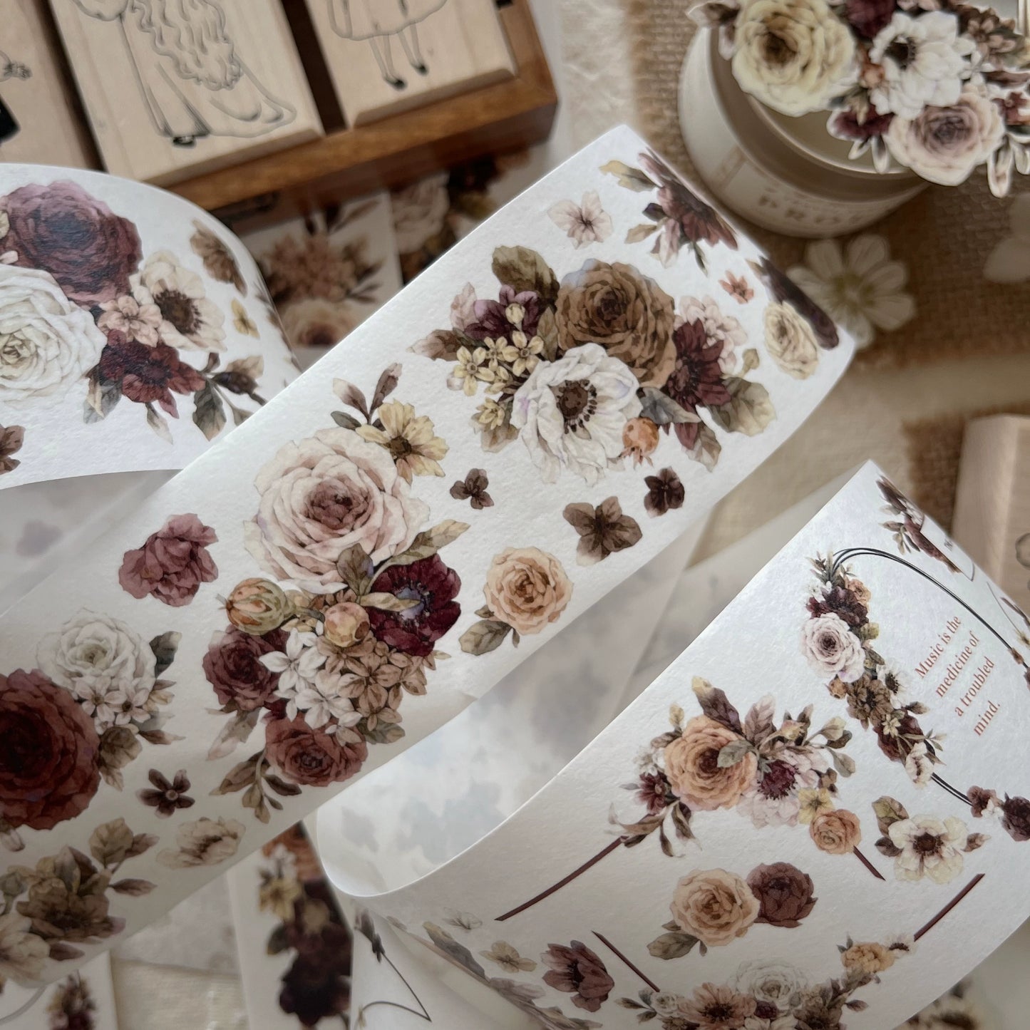 YiEr 【Autumn Makeup】Pre-cut Washi/PET Tape,for Scrapbook Supplies,Scrapbook Tape Stickers,Junk Journal Supplies