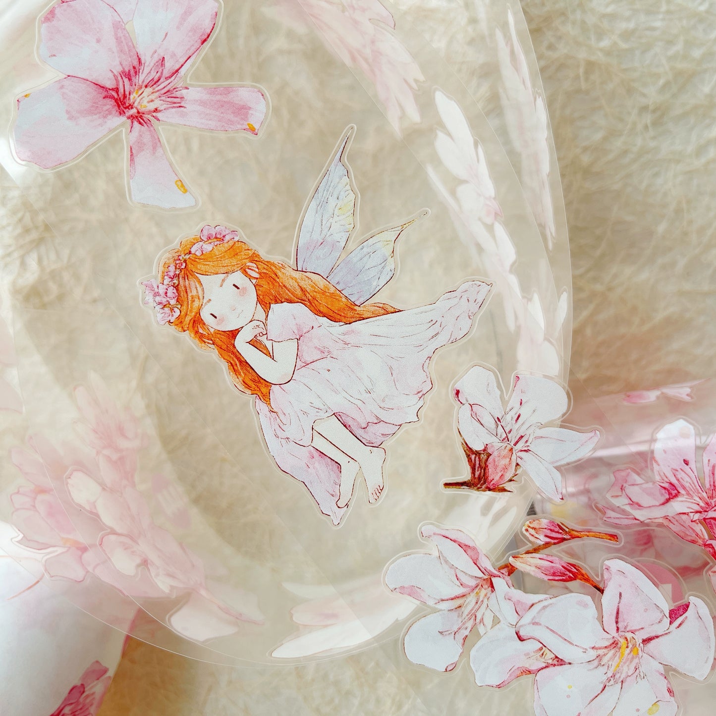 Seahorse Forest Vol8-A44 FeiFei’s Floral Wonderland,Pre-Cut Kawaii Thin Washi Paper PET Tape Stickers,Original Design,for Journaling,Scrapbooking,Planner,Scrapbook Supplies,Bullet Journal