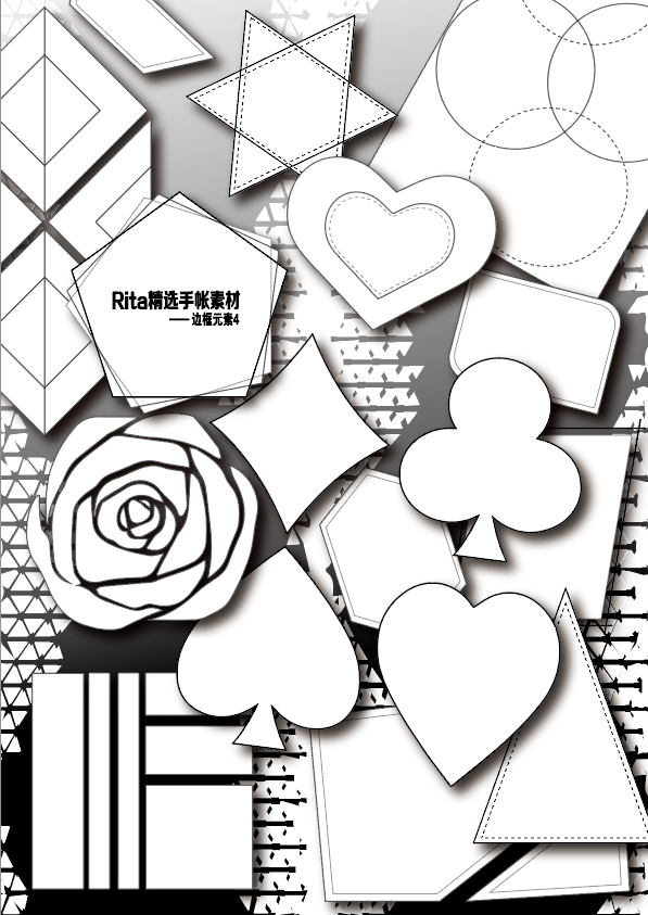 Rita's Little World【Framing Elements 1-5】Original Washi Paper Material Sticker Book