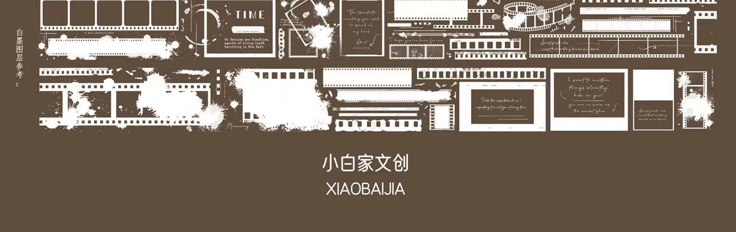 XiaoBaiJia【Film Collection】Light Retro Colorful Film Backgroud Washi PET Tape