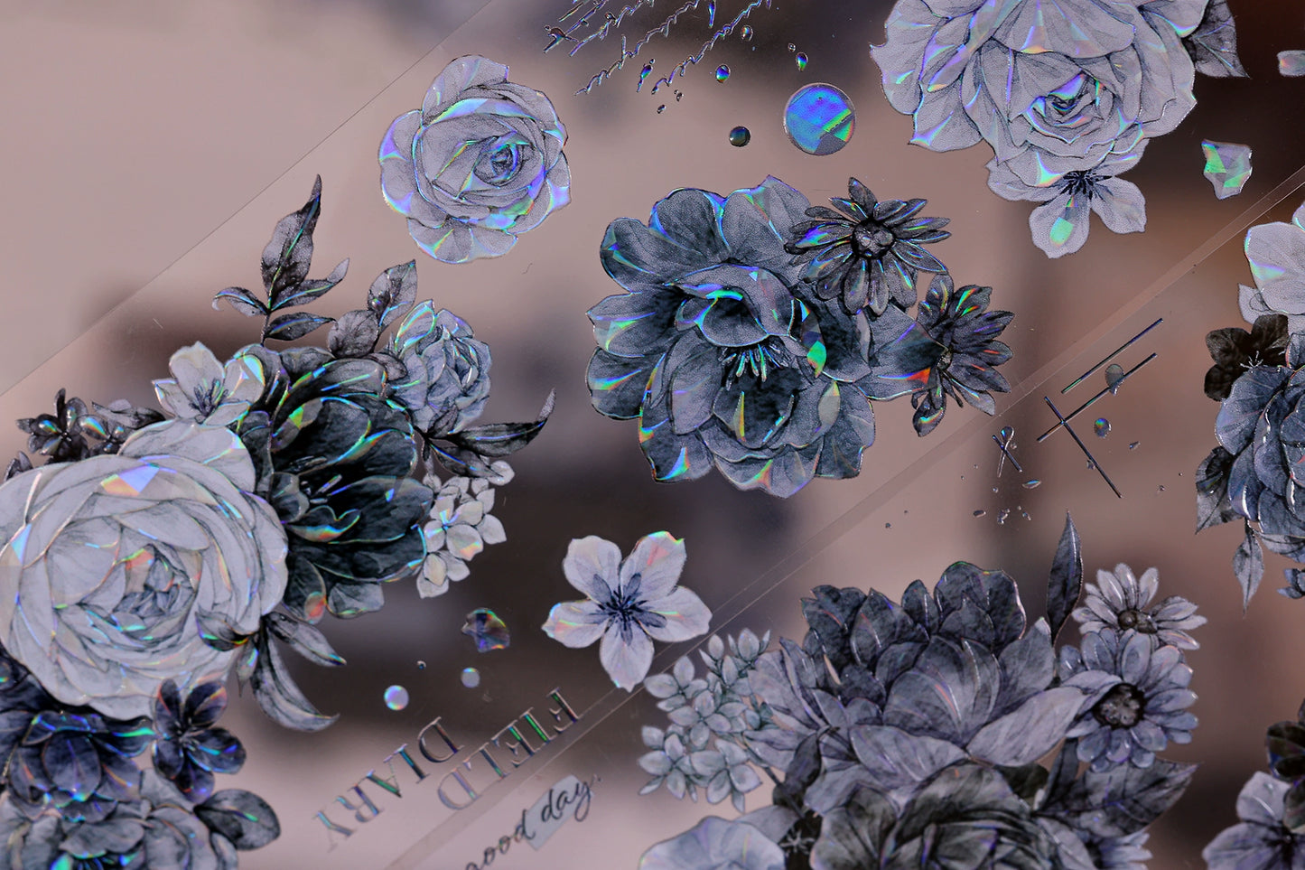 XiaoBaiJia【LanYan / Caramel Latte】Light Retro Flower Orginal Design Washi Pet Floral Tape Landscaping Stickers
