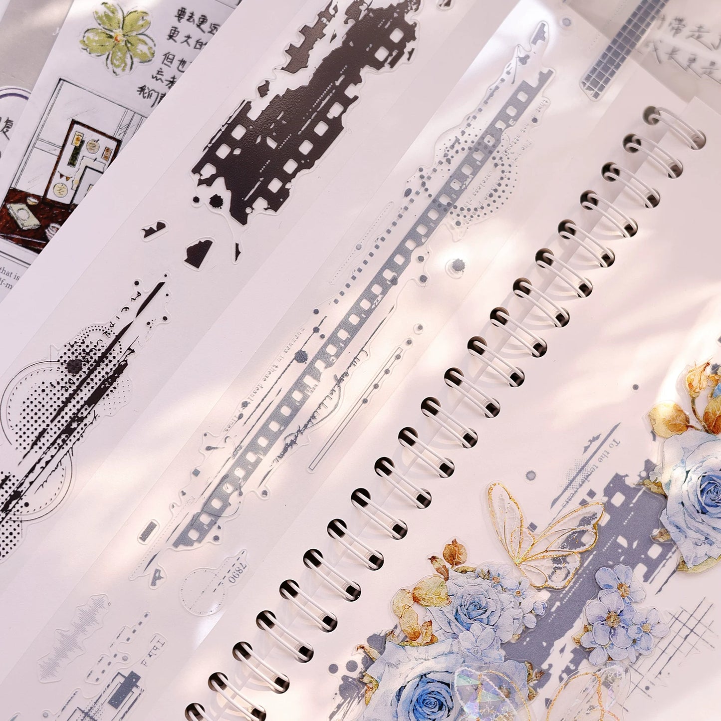XiaoBaiJia Salt Series【Time Passes and Leaves Traces】Pre-cut Orginal Design Backgroud Washi/Pet Tape Light Retro Stickers