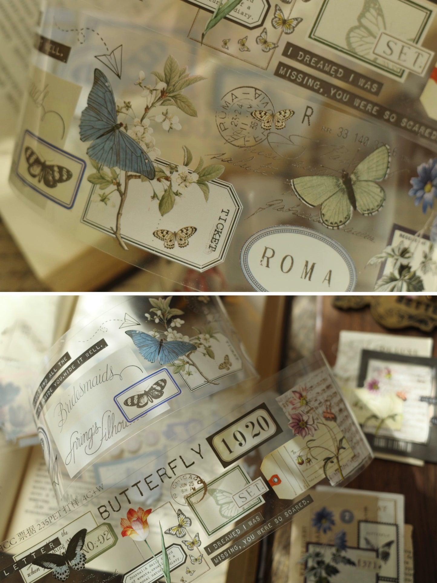 YiEr【Receipt】Orginal Design Washi/Pet Tape Light Retro Stickers