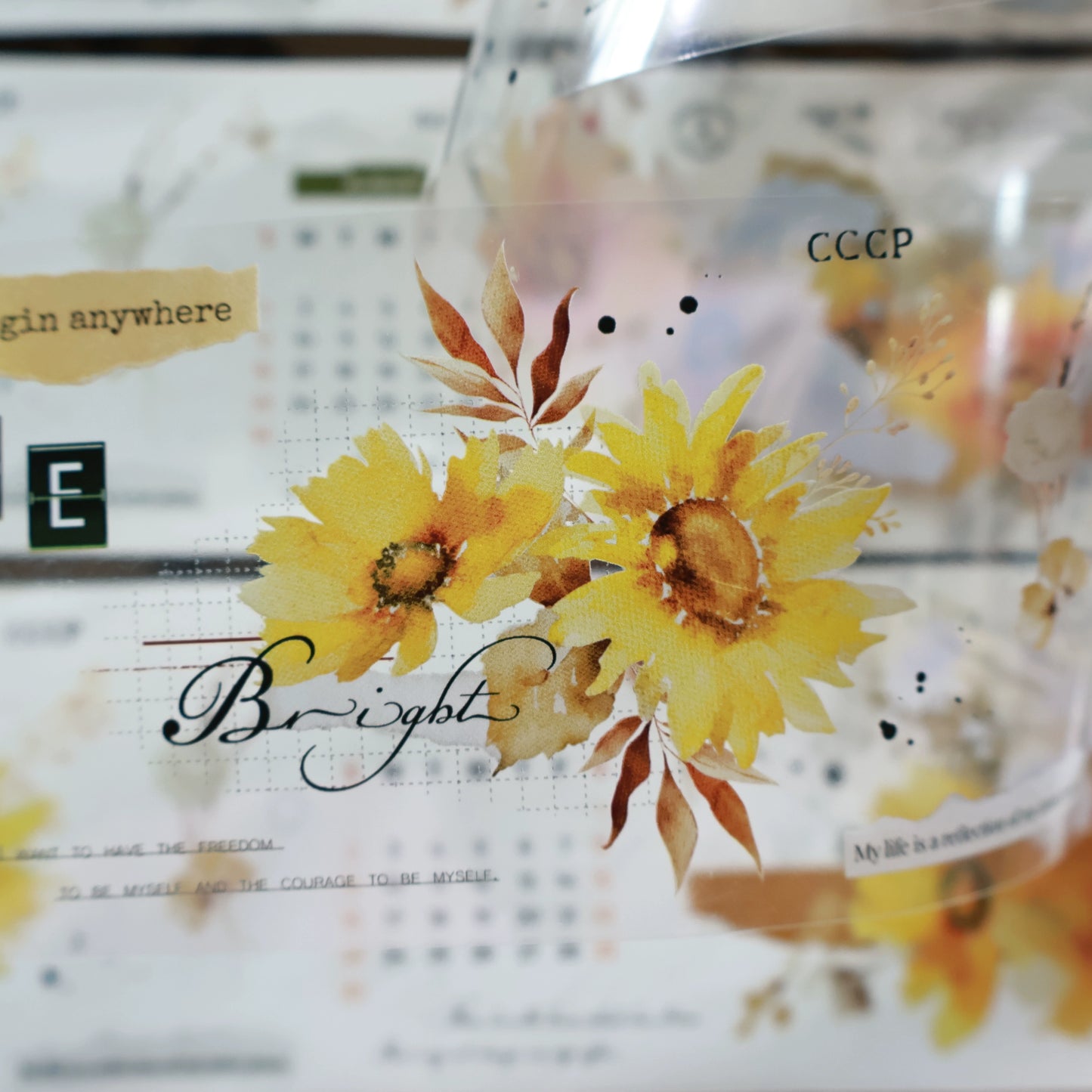 YiEr Vol13【Sunflower】Orginal Design Washi/Pet Floral Tape Light Retro Landscaping Stickers