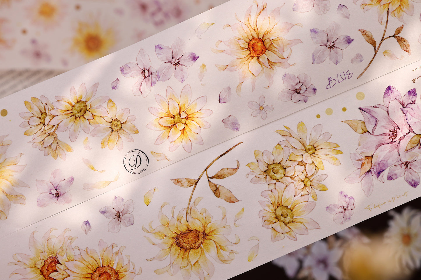XiaoBaiJia【Franju】【 Floating Light Warm Orange】Orginal Design Washi/Pet Floral Tape Light Retro Landscaping Stickers