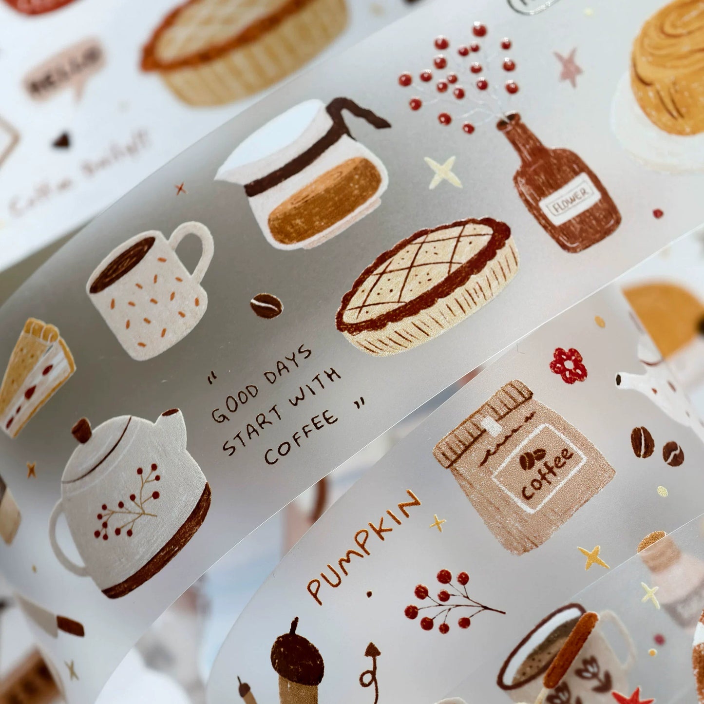 YiEr Minimalist Style Vol3【Coffee Daily】Light Retro Orginal Design Washi Pet Tape Landscape Stickers