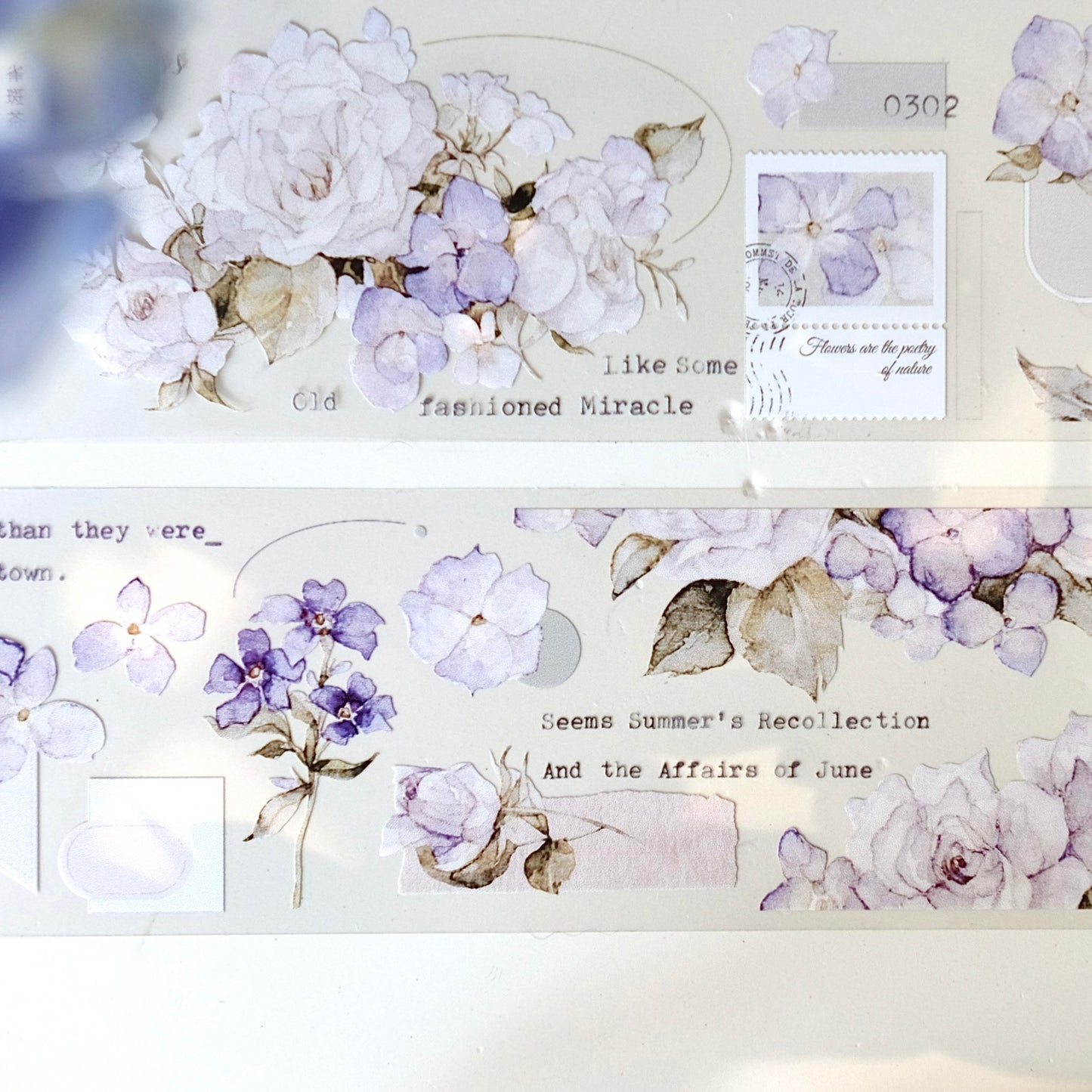 QueBanCha Vol4【Chunwu Flower Room】Orginal Design Washi/Pet Tape Light Retro Landscaping Stickers,for Scrapbook Supplies,Scrapbook Tape Stickers,Junk Journal Supplies