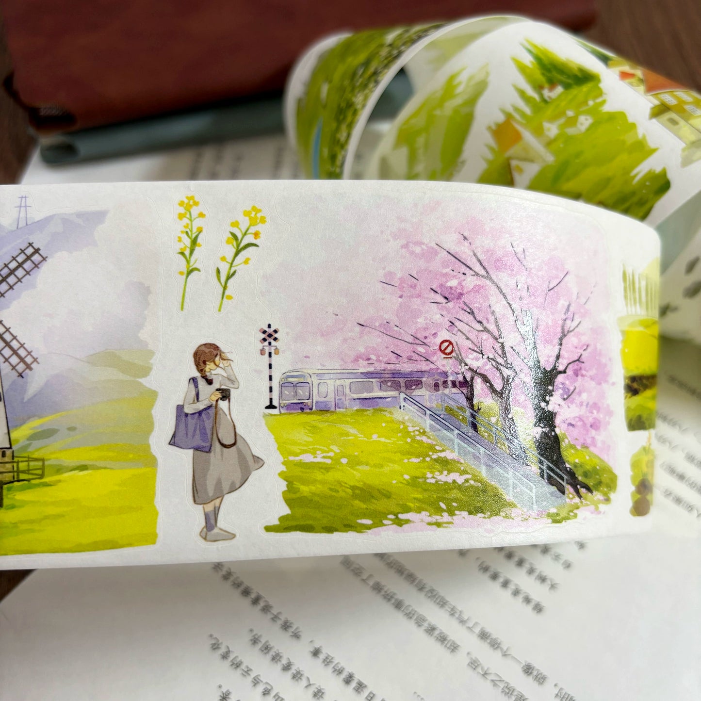 ZiYuanSu Vol12【Spring and Summer Romance】Scene/Landscape Pre-cut Washi/PET Tape,for Scrapbook Supplies,Scrapbook Tape Stickers,Junk Journal Supplies