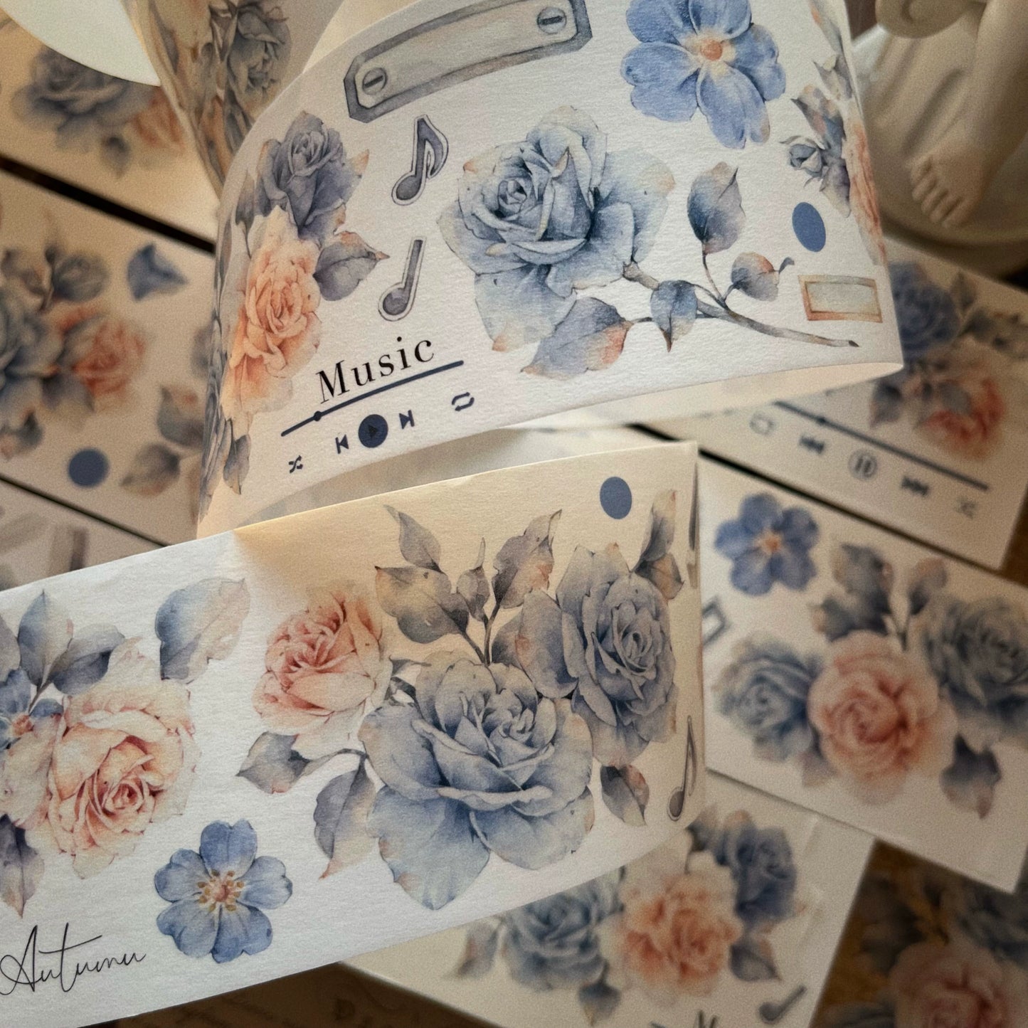YiEr Vol12【Mo Lan】Washi/PET Tape,for Scrapbook Supplies,Scrapbook Tape Stickers,Junk Journal Supplies
