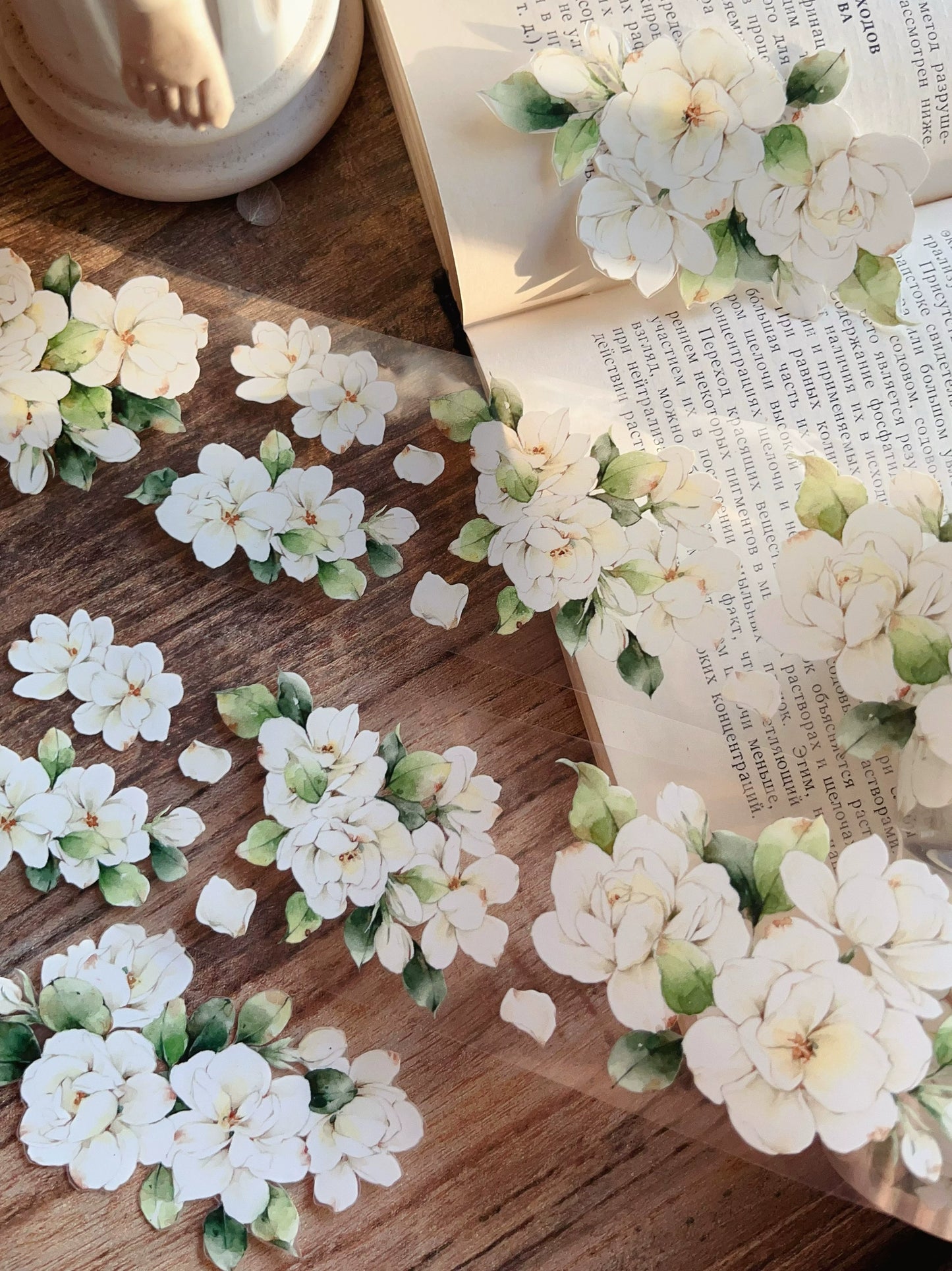 YiEr Vol11【Jasmine Flower】Floral Washi Tape and PET Stickers