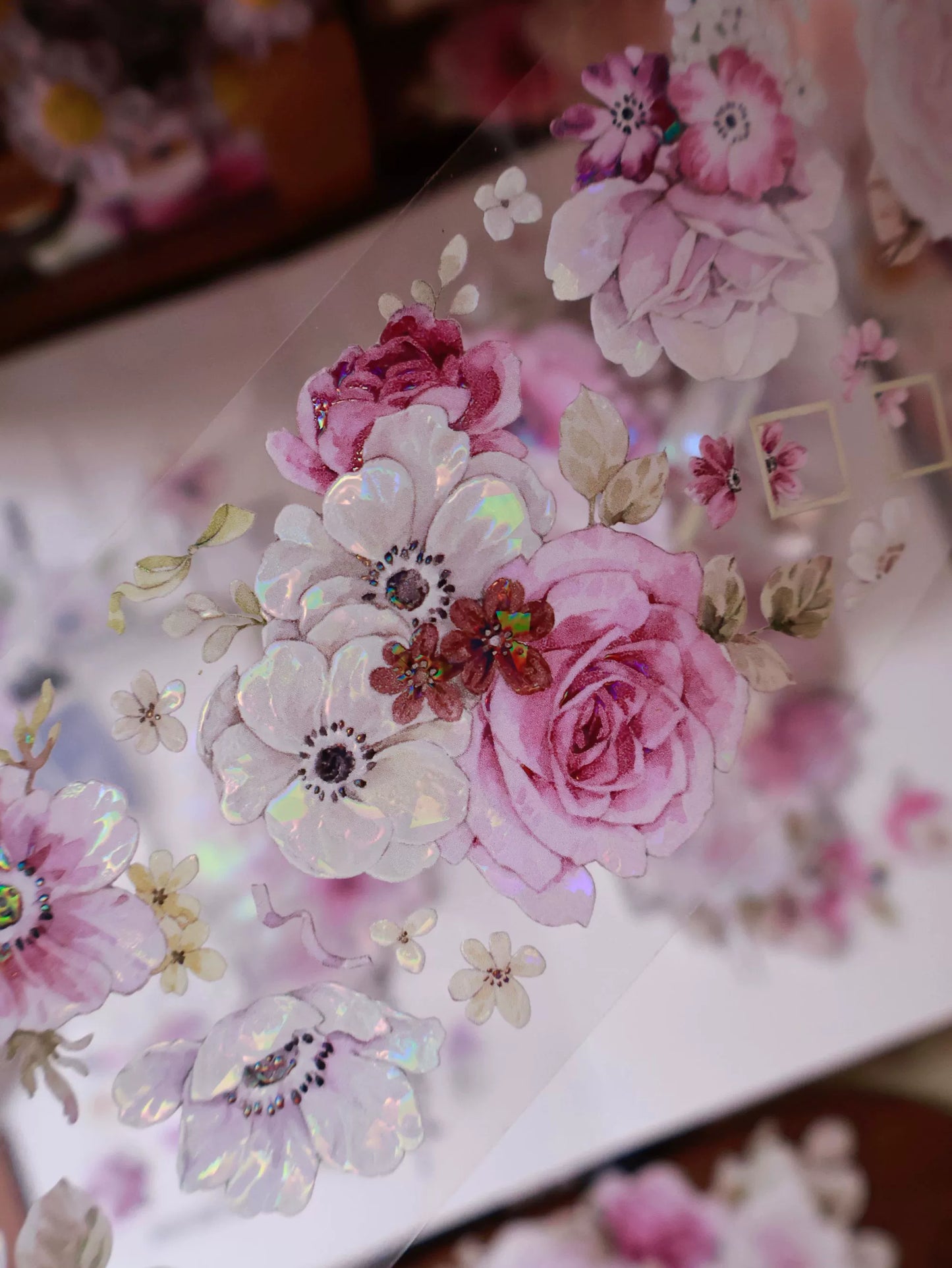 YiEr Vol14【Purple Mist Yarn】Rose Floral Washi Tape and PET Stickers