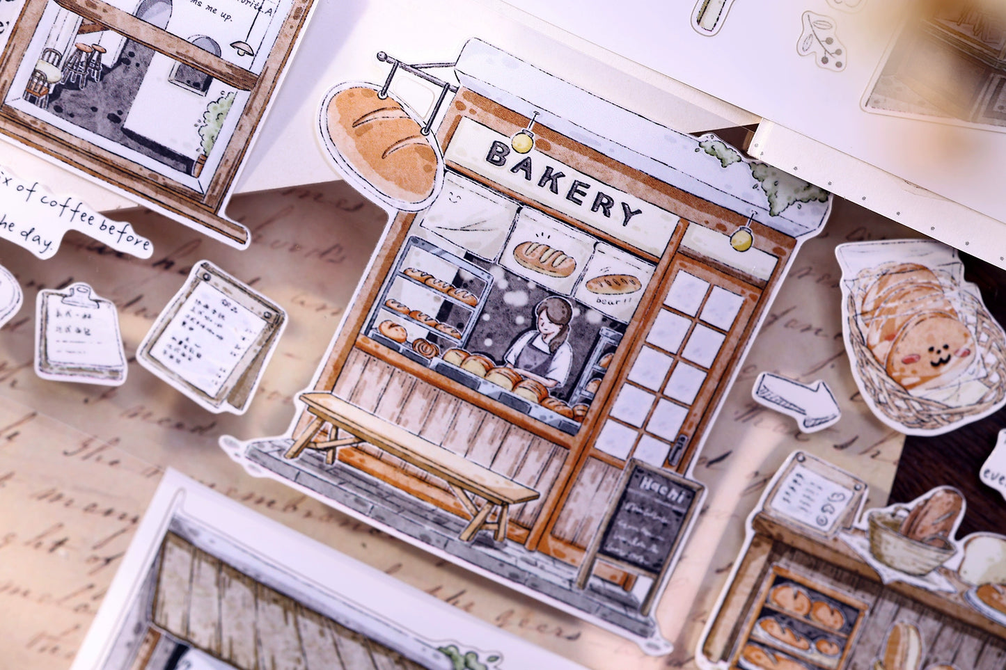 XiaoBaiJia Minimalist Style【Small Shops Street】Market Street,Orginal Design Washi Pet Tape Landscape Stickers