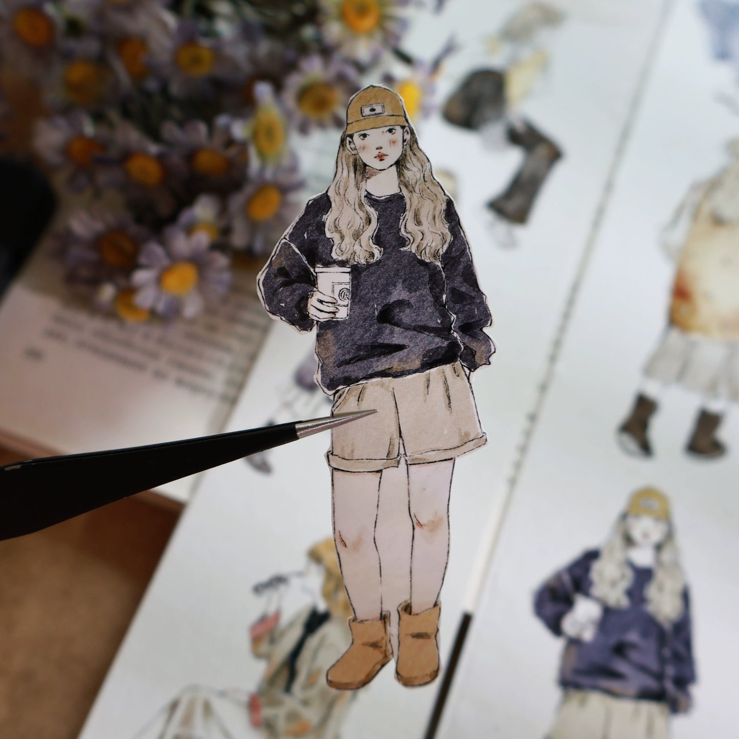 YiEr Vol13【Warm and Comfortable】Orginal Design Character Washi/Pet Tape Light Retro Stickers
