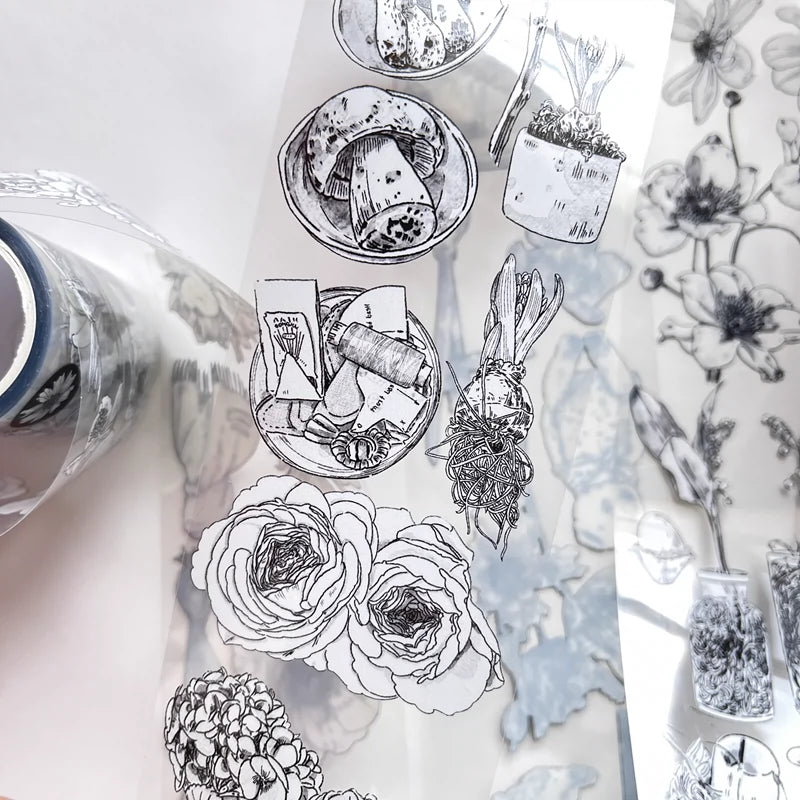 Seahorse Forest Vol3【A15#Old Times】Original Character Design Journal Washi/Matte PET Tape