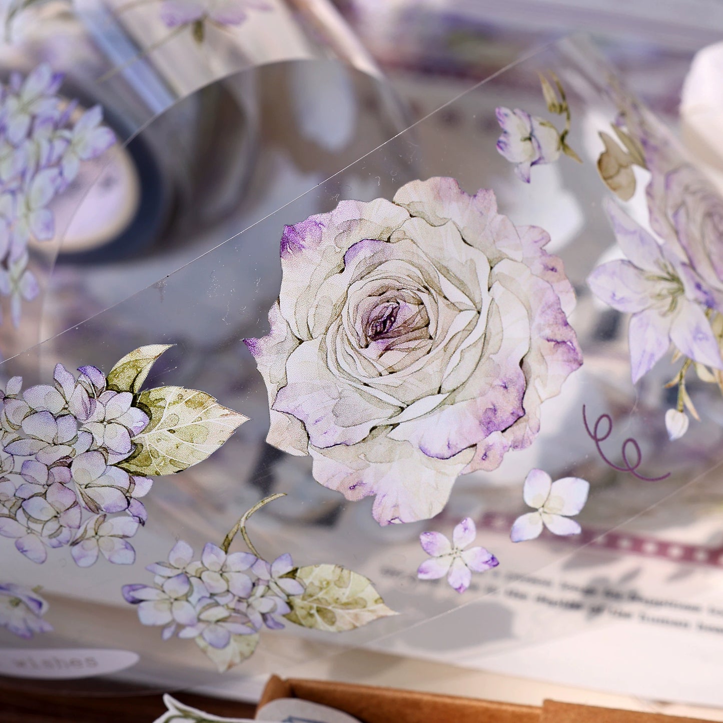 XiaoBaiJia【Fantasy Purple/Ink Dyeing】Light Retro Orginal Design Washi Pet Tape Landscaping Stickers