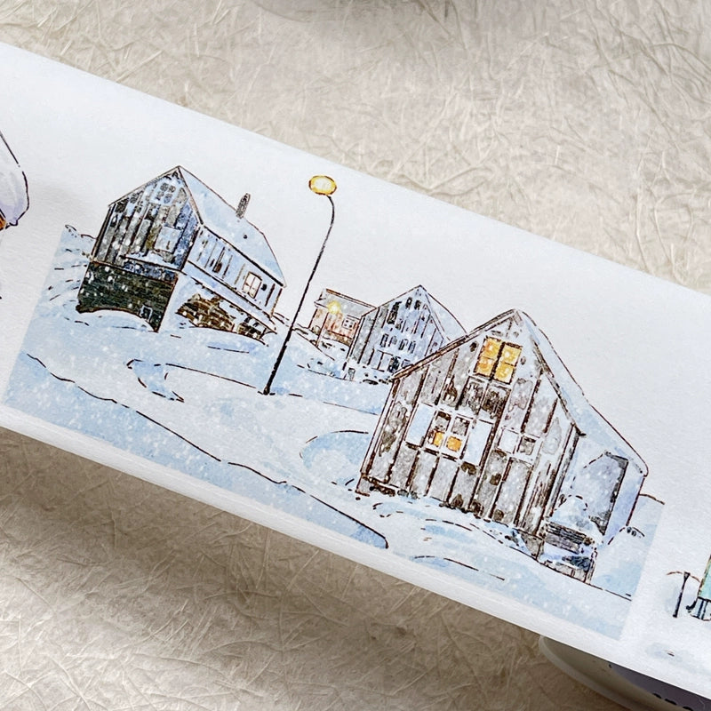 DingDing Vol8【27#Winter】Cute Cat&Rabbit&Fox and Snow Scene,Original Character Design Vintage Casualness Girl Washi/PET Tape Stickers, for Scrapbook Supplies,Scrapbook Tape Stickers,Junk Journal Supplies