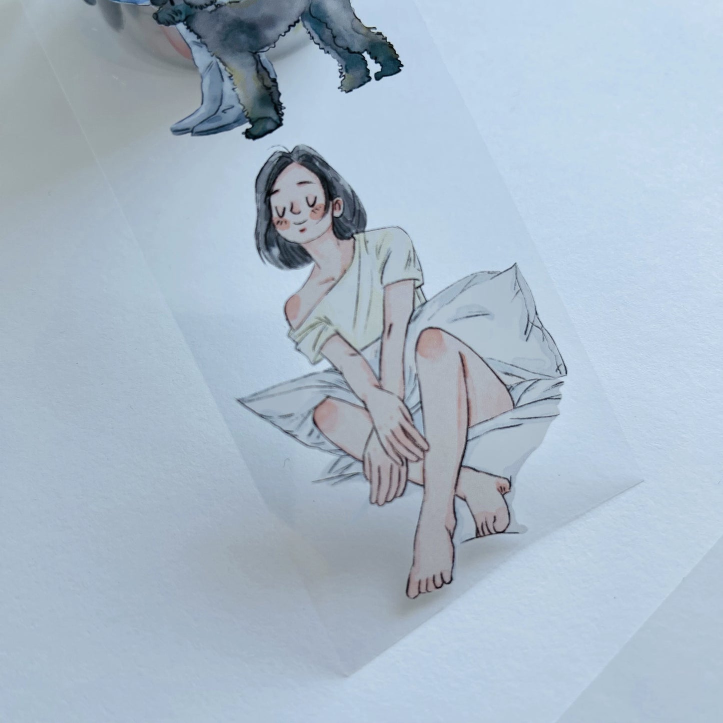 DingDing Vol3【6#Little Beauty】Original Vintage Casualness Girl Washi PET Tape