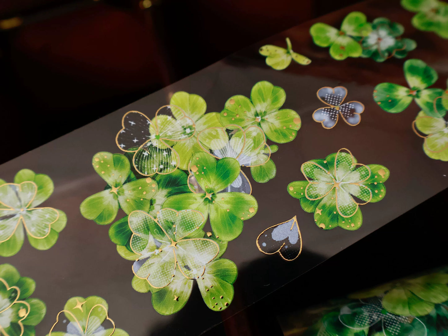 YiEr Vol14【Summer in the Forest Isle】Four Leaf Clover Floral Washi Tape and PET Stickers