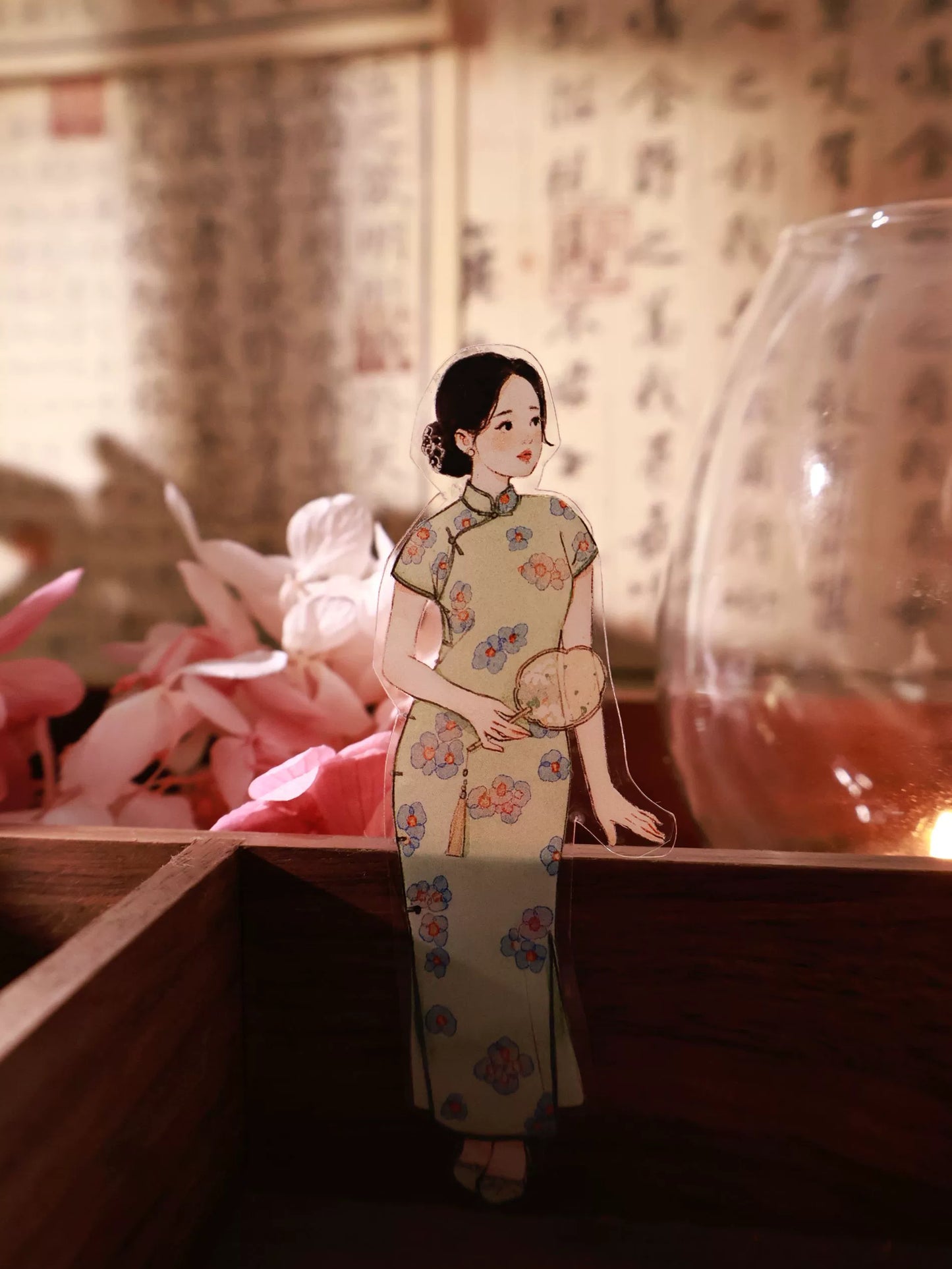 YiEr Vol14【Fenghua Record】Ancient Style Cheongsam Girl Character Washi PET Tape