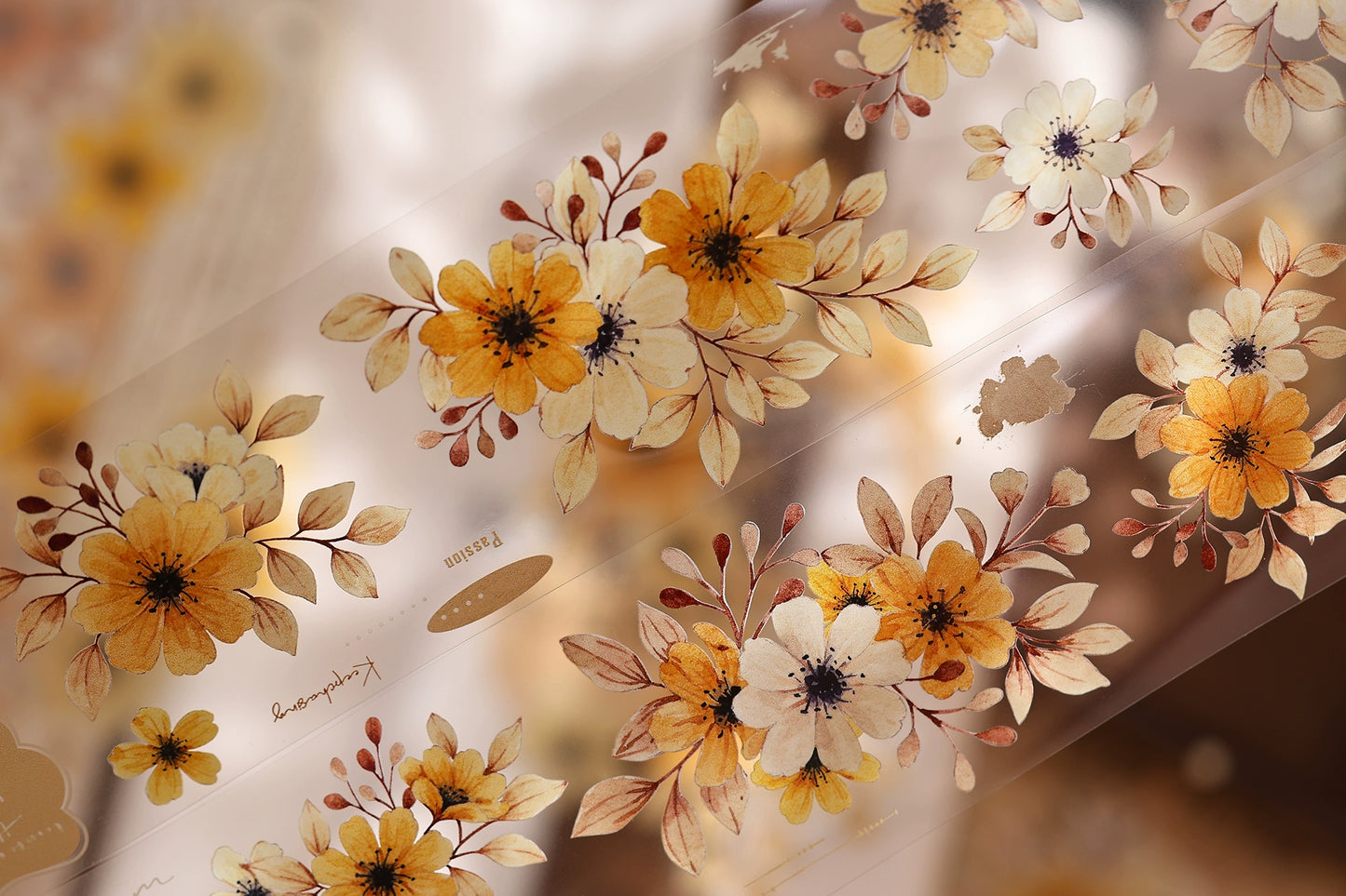 XiaoBaiJia【 Summer Overture】Light Retro Daisy Flower Orginal Design Washi Pet Floral Tape Landscaping Stickers