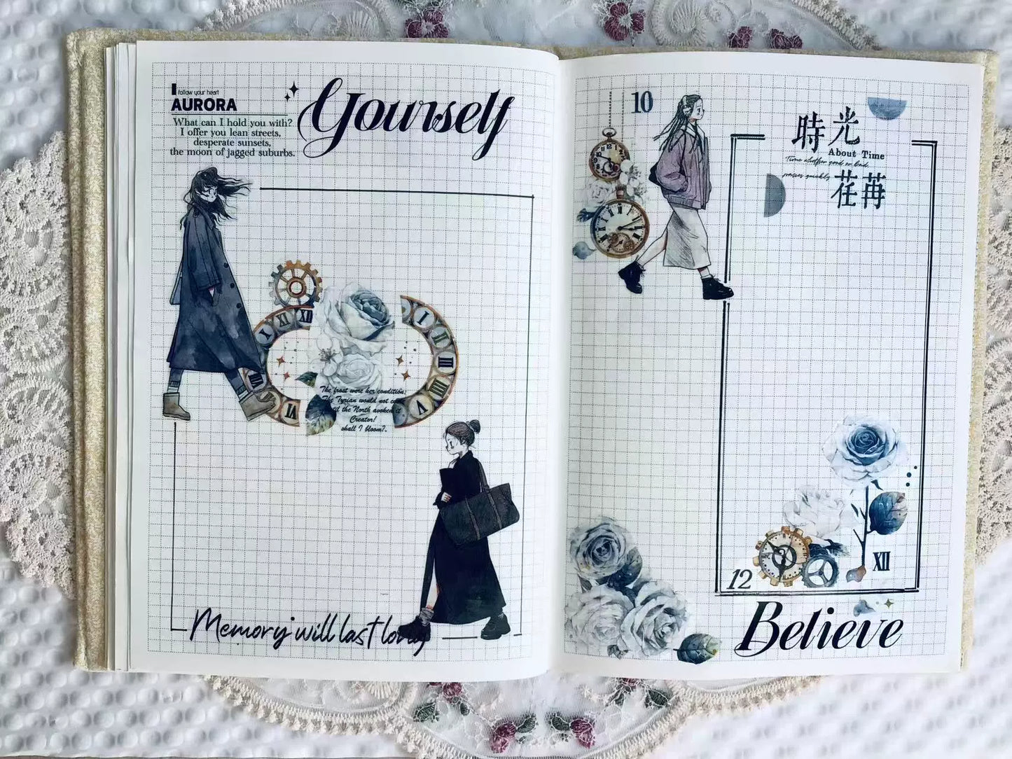 Kaixiaoxun Vol8 【Walked By】 Pre-Cut Washi/Matte PET Tape for Scrapbook Supplies,Junk Journal Supplies