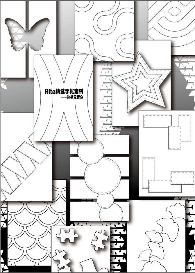 Rita's Little World【Framing Elements 6-10】Original Washi Paper Material Sticker Book