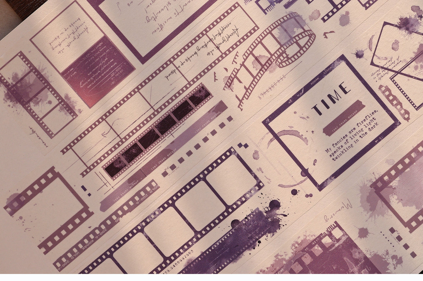 XiaoBaiJia【Film Collection】Light Retro Colorful Film Backgroud Washi PET Tape