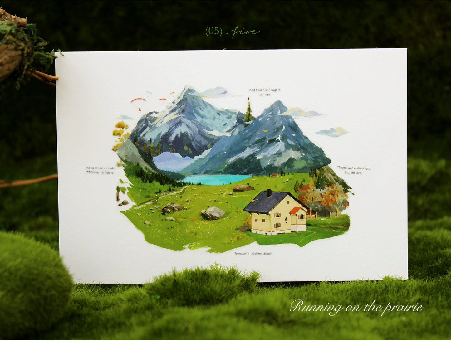 Moodtape【Wind in the Mountains and Wilderness】Forest Landscap Original Design Washi/Pet Tape Stickers,for Scrapbook Supplies,Scrapbook Tape Stickers,Junk Journal Supplies